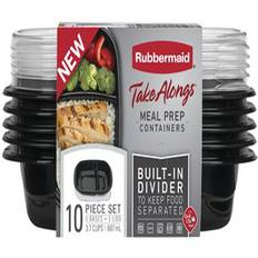 Rubbermaid Take Alongs 3.7 Cups Black and Lid 5 pk Food Container