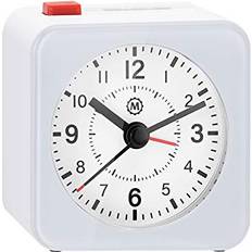 Alarm Clocks Marathon Mini Non-Ticking Analog Alarm Clock with Auto Back Light and Snooze Function