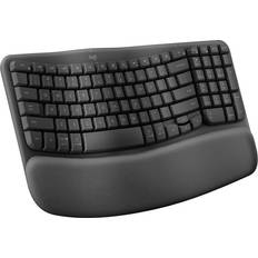 Logitech Keyboards Logitech Wave Keys Wireless Ergonomic with Cushioned Palm Rest