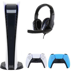 Game Consoles Sony PlayStation 5 Digital with Extra Blue Dualsense Controller and Universal Headset