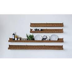 Multicolored Wall Shelves Storied Home Creative Co-Op Handwoven Rattan Wall Shelf