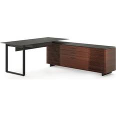 Leathers Writing Desks BDI Corridor 6531 Modern Shaped L-Shaped Executive Writing Desk