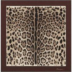 Dolce & Gabbana Brown Scarfs Dolce & Gabbana Leopard-print twill scarf 50x50