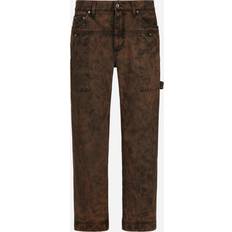 Dolce & Gabbana Brown Jeans Dolce & Gabbana Overdyed denim worker jeans