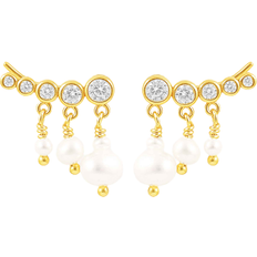 Hultquist Smykker Hultquist River Earrings - Gold/Transparent/Pearls