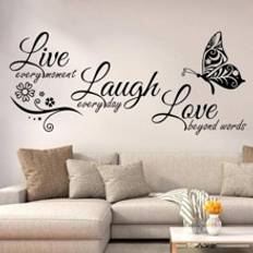 1pc Butterfly & Slogan Graphic Sticker
