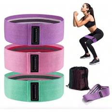 Shein Fabric Resistance Band Set For Leg And Hip Exercise, Including 3 Intensity Levels Anti-slip Hip Band, Suitable For Home And Gym Workouts, Yoga, Pilate