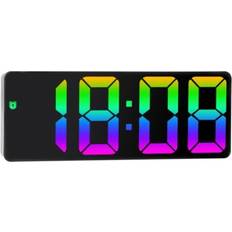 LED-klocka Elektronisk digital väckarklocka Färgglad 12/24H-skärm