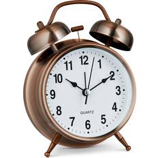 Alarm Clocks Bernhard products analog alarm clock twin bell retro copper metal 4" extra loud