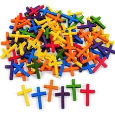 Animals Beads Fun Express Wonderful Wood Cross Beads Craft Supplies 100 Pieces