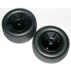 Tires on black wheels