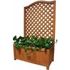 Outdoor Planter Boxes on sale Gr8 Garden Gr8 Garden Wooden Plant Pot With Lattice Trellis