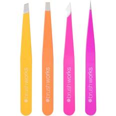 Brushworks Tweezers Brushworks 4 Piece Combination Tweezer Set Brights