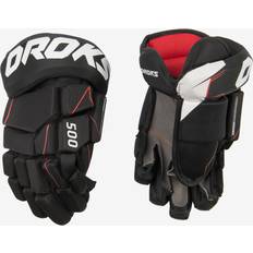 Attrezzature del portiere di hockey OROKS Ice hockey gloves IH 500 Jr - black / neon red