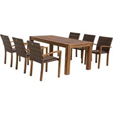 Holz Essgruppen Garden Pleasure Topeka Essgruppe, 1 Bord inkl. 6 Stolar