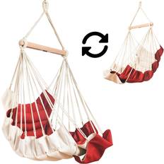 Red Outdoor Hanging Chairs SoftChair Hängesitz Rot-Creme Wetterfest