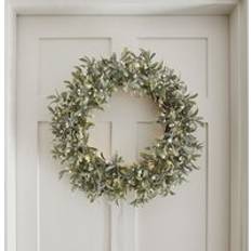 Accessoires d'intérieur Lights4fun Pre Lit Oversized Mistletoe Christmas Wreath Decoration