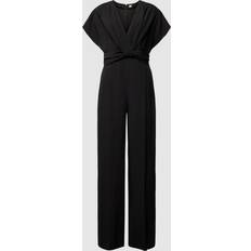 HUGO BOSS Jumpsuits & Overalls HUGO BOSS Womens Wrap-Front Slim-Fit Wide-Leg Woven Jumpsuit - Black