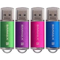 Simmax memory stick 4 pack 16gb usb 2.0 assorted size names colour names