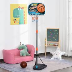 Grigio Supporti per pallacanestro Homcom Kids Height Adjustable Aluminium Basketball Stand w/ Ball