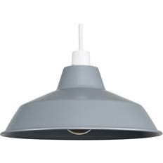 Lighting ValueLights Colby Grey Pendant Lamp 24cm