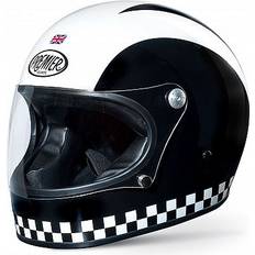 Herren Motorradhelme Premier Trophy Retro, Integralhelm Schwarz/Weiß Herren