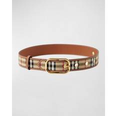 Burberry Check Canvas Leather Belt -