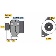 Générateurs Bosch 0 986 049 540 14V 85A FIAT 500 3 Portes