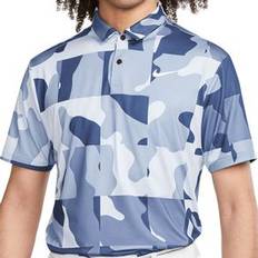 Camouflage - Men Polo Shirts Nike Dri-FIT ADV Tour Camo Polo Shirt Blue Whisper/White