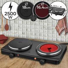 Plaques de cuisson Jago Plaque De Cuisson Double Portable 2500 W Infrarouge Et Fonte