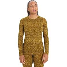 Gold - Women Base Layers Icebreaker Oasis Lichen Long-Sleeve Crewe Top Women's