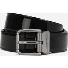 Dolce & Gabbana Man Riemen Dolce & Gabbana Patent Calfskin Belt Black