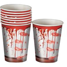 Halloween Paper Cups Horror-Shop Blutige Party Pappbecher 6 Stück für Halloweenparties