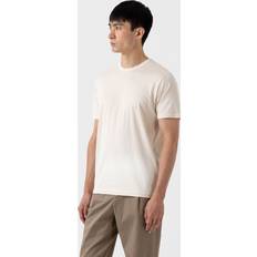 Sunspel Kleding Sunspel Crew Neck Cotton Tee - Ecru