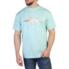 Palm Angels Classic Shark Design Light Blue T-Shirt