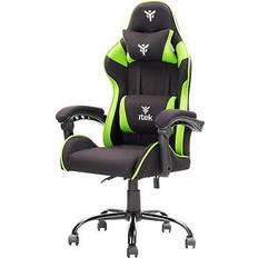 RHOMBUS FF10 Gaming ergonstol Grön, liggande ryggstöd, nackstödskudde, sup. ländryggen, komfort och design, perfekt som kontorsstol, studiestol eller spelstol