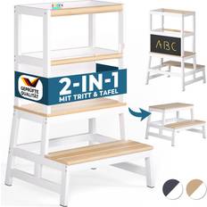 Legno Librerie Deuba Torre Di Apprendimento Bambini Da 2 Anni Carico Max.100 kg 56x49x93 cm Natur Weiß