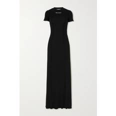 Palm Angels logo-embroidered knitted maxi dress women Cotton/Polyester/Elastane Black