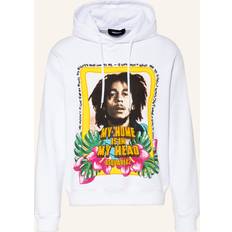DSquared2 Herr Tröjor DSquared2 Bob Marley Print Hoodie - White