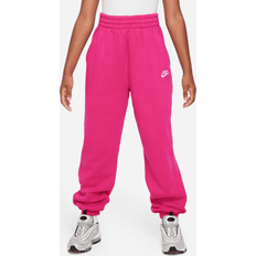 Børnetøj Nike Girl's Club Fleece Loose Trousers - Fireberry/Fireberry/White (FD2933-615)