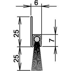 Porte-brosses à dents FA 25-6-25 Bürstendichtung 1000 mm