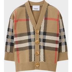 Børnetøj Burberry Check Wool Cardigan - Beige