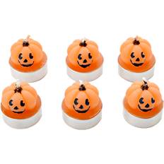 Multicolore Bougies et Accessoires Horror-Shop Halloween Kürbis Teelichter 6er-Set Bougie LED