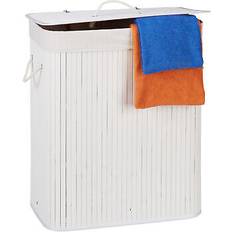 Relaxdays Lidded Bamboo Laundry Hamper 100 L