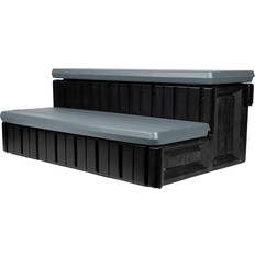 Clothing Care Heatwave NP5878 Universal Slip-Resistant Spa & Hot Tub Outdoor Compartment, Constructed from Polyethylene Spa Step with Storage, Slate Gray