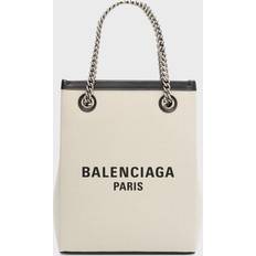 Beige Etuier Balenciaga Duty Free canvas phone holder