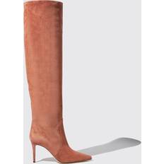 Dam - Rosa Höga stövlar Scarosso Carra Powder Suede Frau Boots Rosa Veloursleder