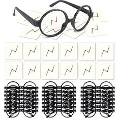 YoHold Kid's 24 Pack Wizard Glasses & Lightning Bolt Scar Temporary Tattoos