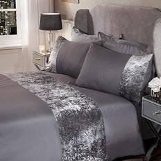 Sienna Crushed Duvet Cover Grey, Silver (230x220cm)