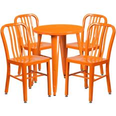 Orange Patio Dining Sets Flash Furniture Thomas Commercial Grade Patio Dining Set